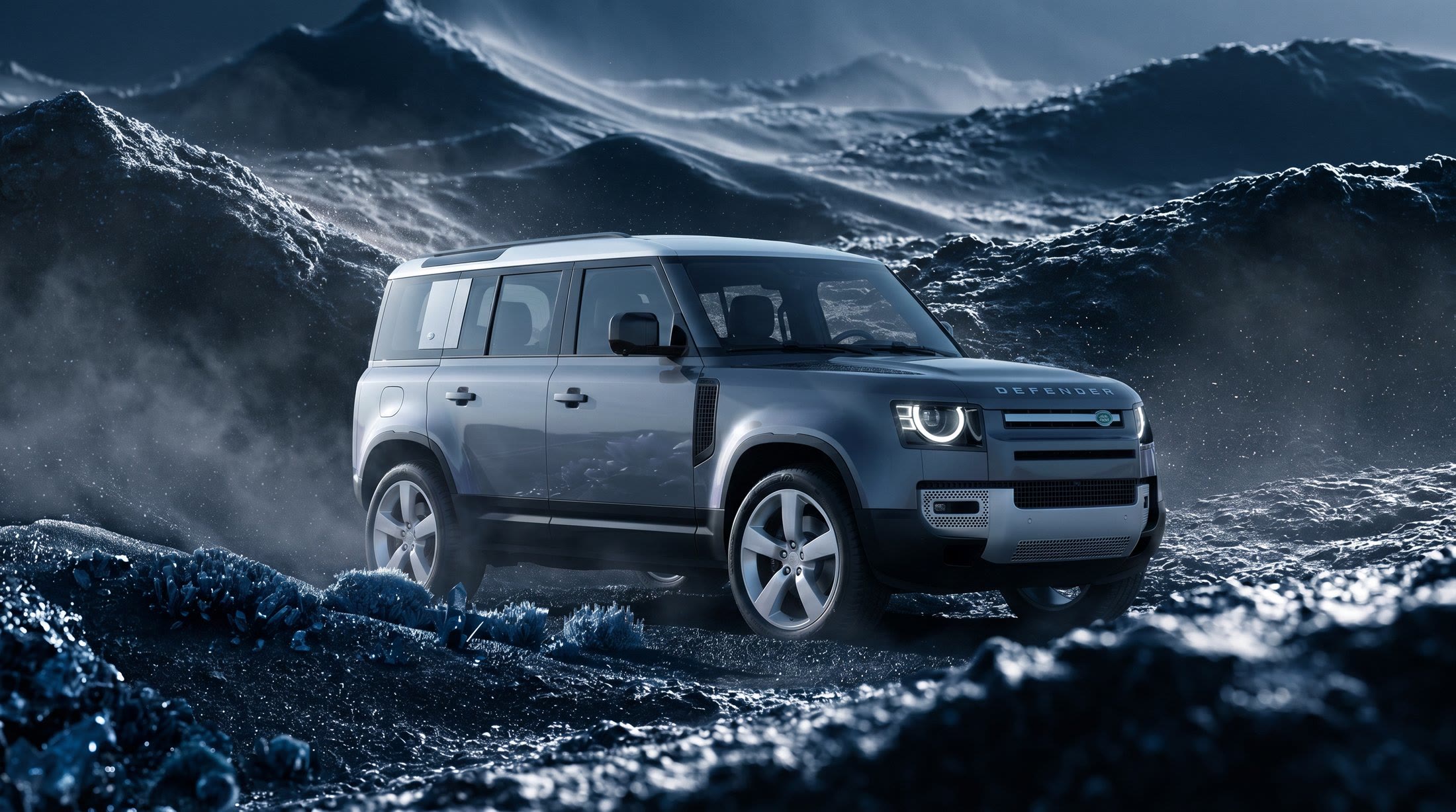 SUV on snow-covered terrain