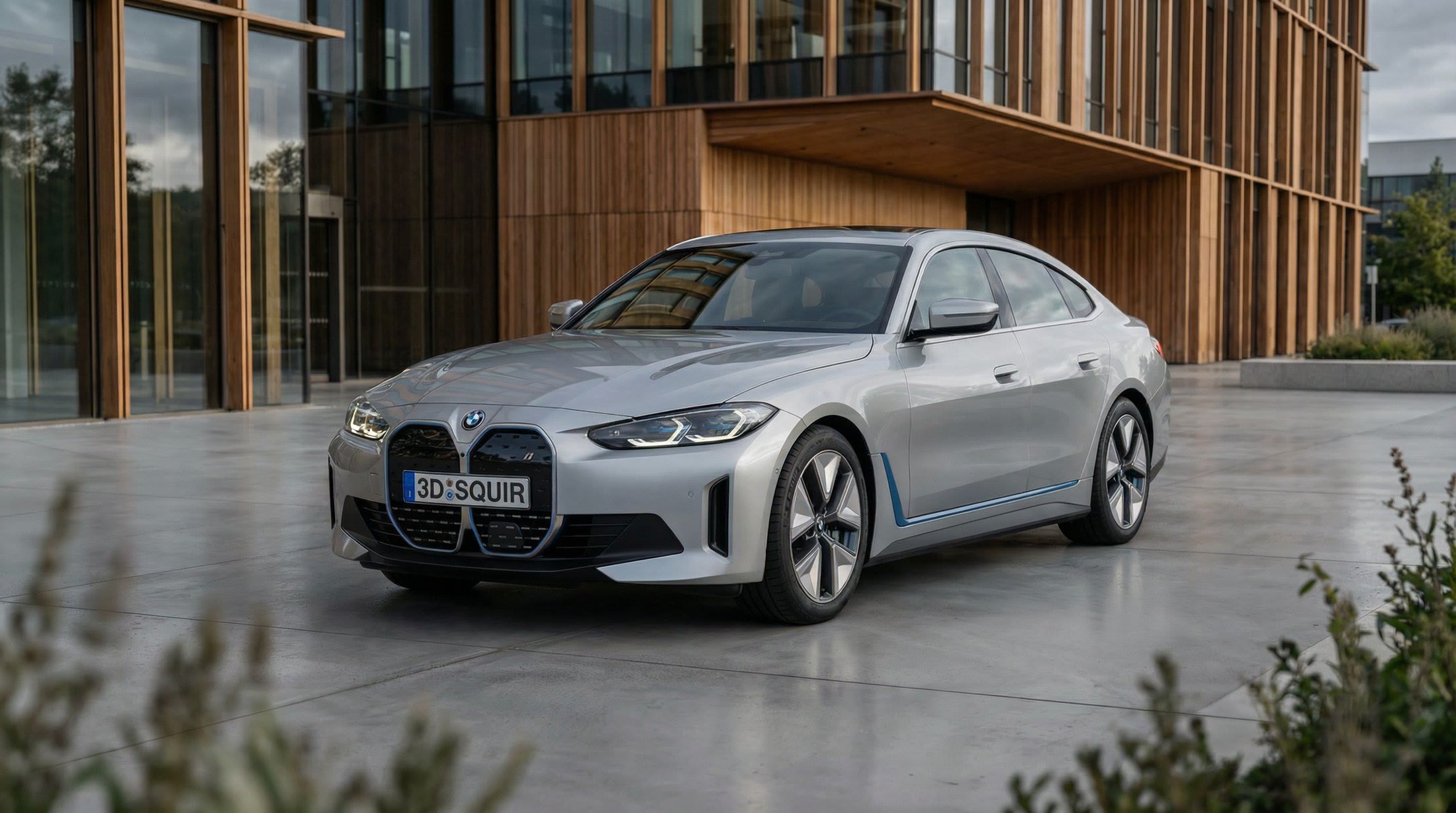 Grey saloon in front of a timber building