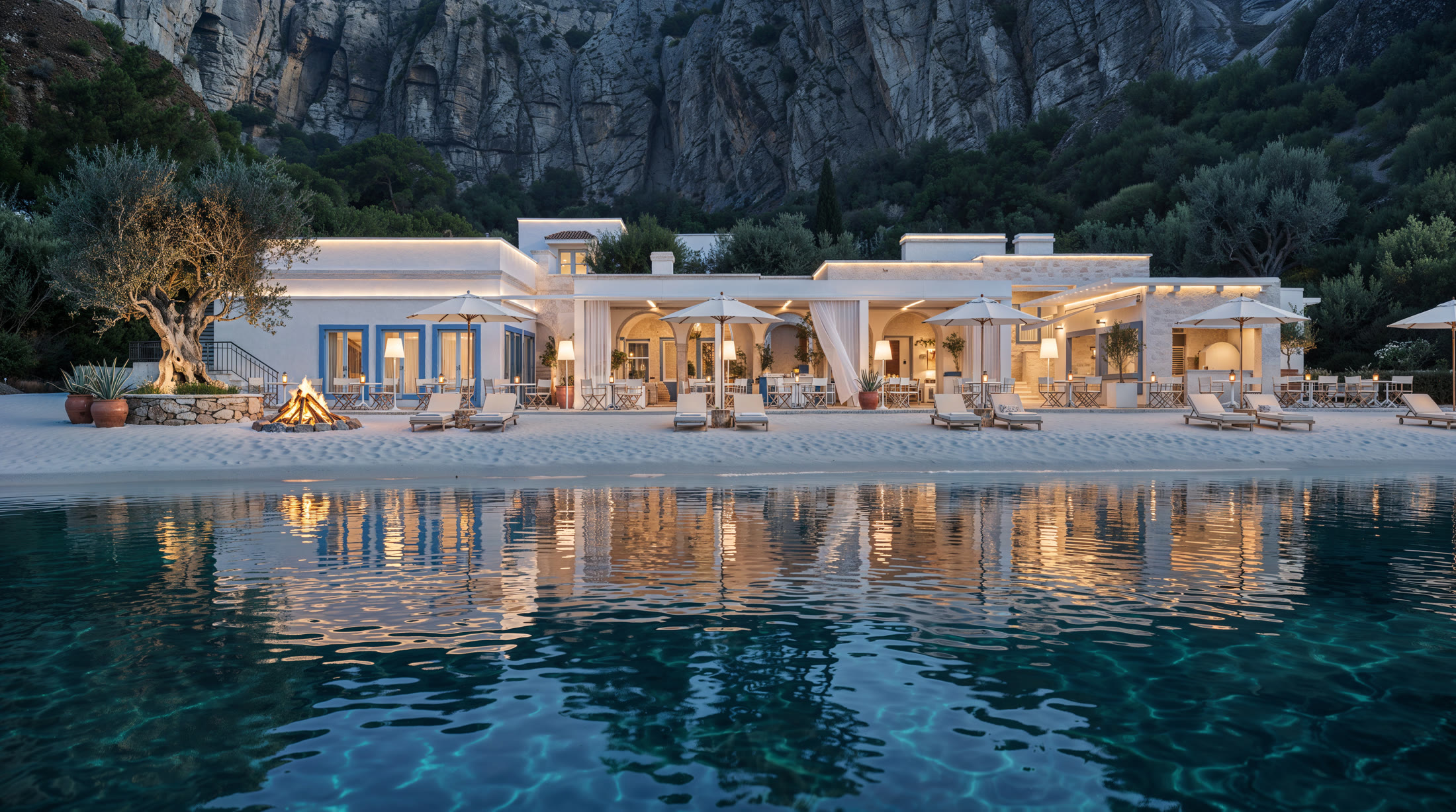 The villa at blue hour